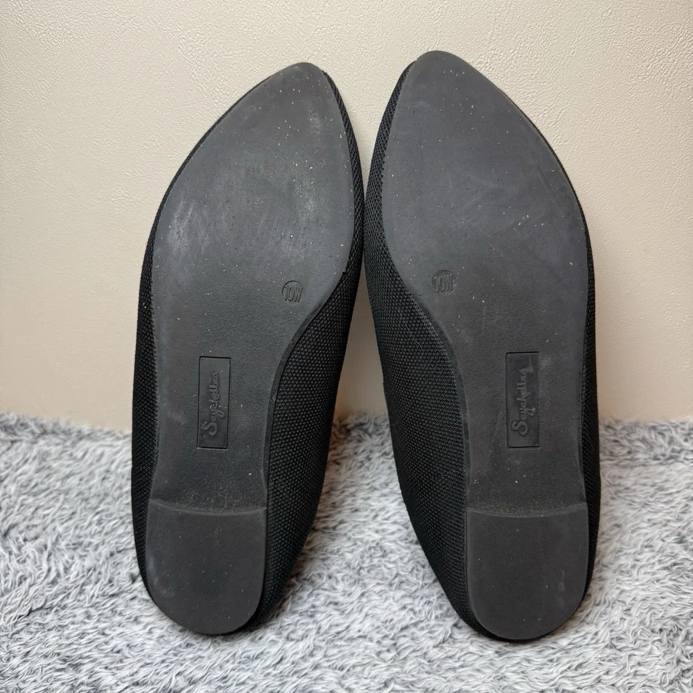 Seychelles Black Scallop Closed Toe Slip On Flats Women's Size 10W